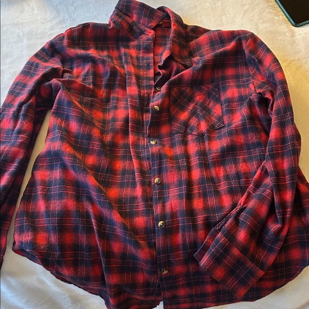 Love Notes Red and Black Checkered Shirt